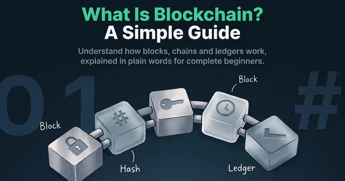 What is blockchain explained for beginners, showing linked blocks on the TAAQO network